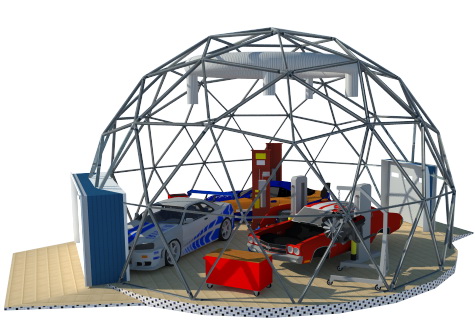 Automotive Garage Fixing Dome | Prefabricated Steel Buildings