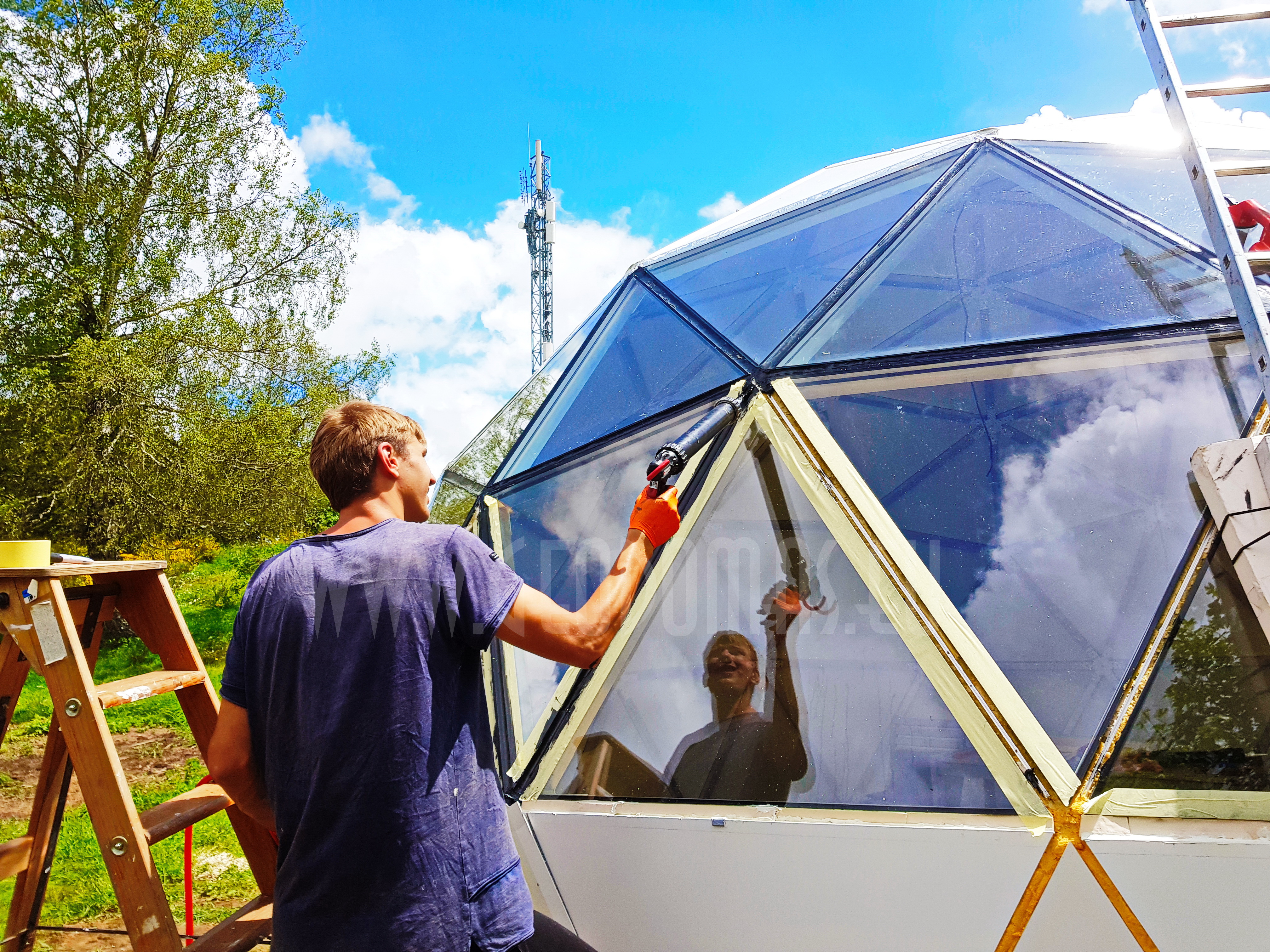 30m² LUXURY GLAMPING  Ø6m Dome  | Panel & Glass FAÇADE