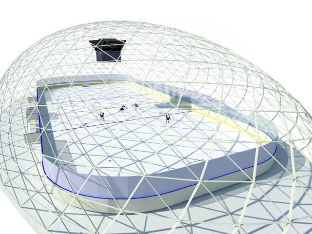 Dome Cover for ICE SKATING RINK Ø16x60m