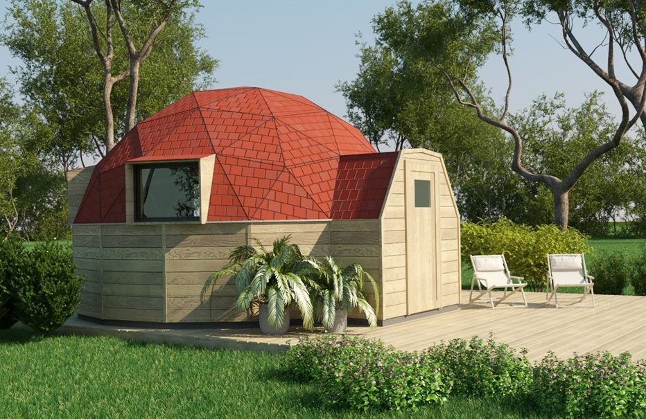 20m2 Small Home, Wood Geodesic Ø5m, Dome building Kit's